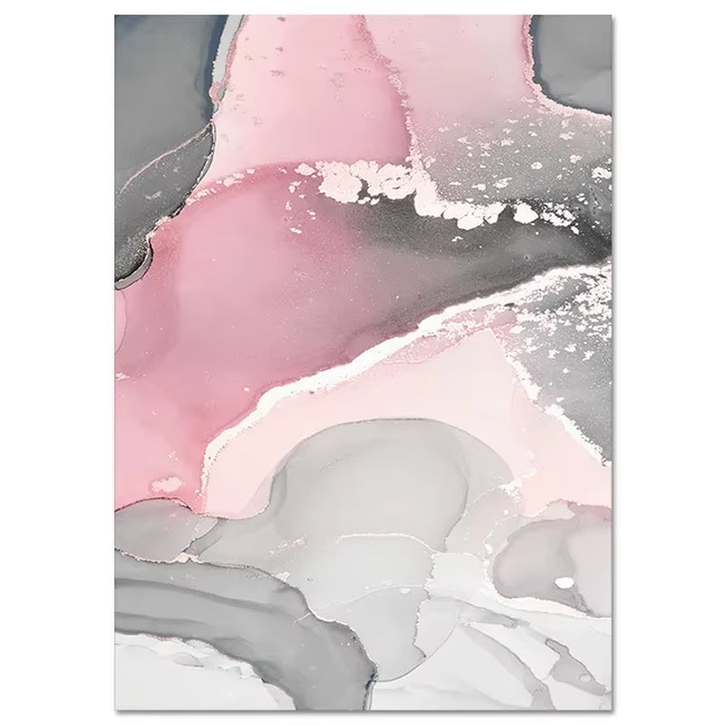 Scandinavian Abstract Pink Grey Marble Posters Prints Canvas Painting Wall Art Pictures Nordic Style Living Room Home Decoration