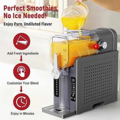 Bizaura Slushie Machine: Fathersdaygift No Ice Needed All-In-One Slushy Maker for Home, Real-Time Temp Display, Auto-Clean, 6 Preset | Frozen Margaritas, Cocktails, Frappés, Ice Cream, Smoothies, Milkshakes,Summer Parties