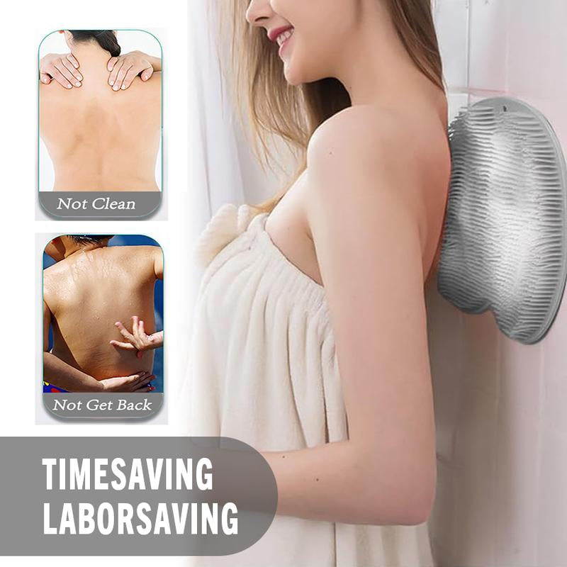 Exfoliating Shower Scrubber: Silicone Foot Mat for Back & Feet Cleaning, Wall-Mounted with Slip Suction Cups, Bathing Accessory. Madani Cosmetics