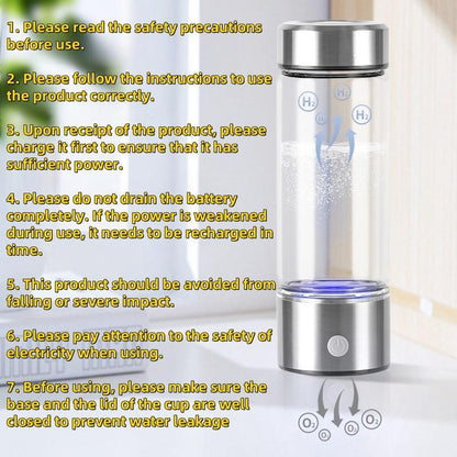 Hydrogen Water Bottle, USB Rechargeable Hydrogen Water Generator, Water Ionizer Machine, Drinking Supplies for Home, Office, Travel