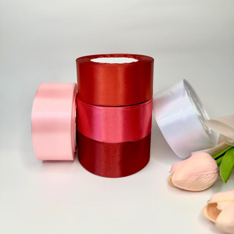 Eternal Roses Satin Ribbon - 25 Yards, 1.5" Width, 5 Rolls, Multi-Purpose Decorative Ribbon Rosas Eterna