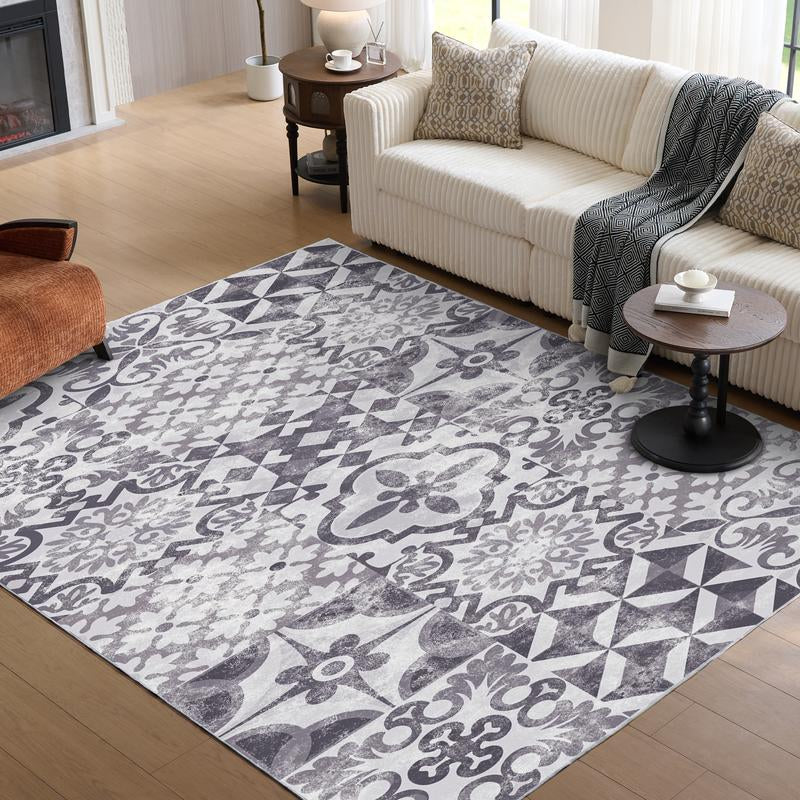 Vipfree 8X10Ft Polka Dot Bohemian Rug 35 Patterns Super Soft Non-Slip Foldable Washable for Living Room Entryway Bedroom Kitchen Corridor Kid & Pet Friendly Stain-Resistant Machine Washable Easy Fit under Furniture