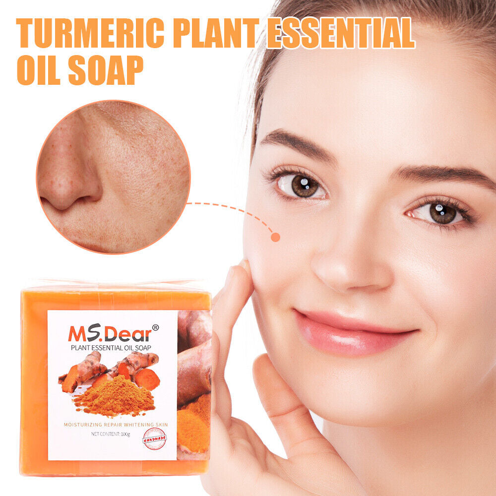 Tumeric Soap Skin Whitening Dark Spots Lightening Acne Brightening Turmeric 100G