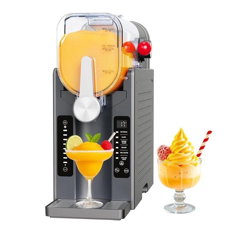 Bizaura Slushie Machine: Fathersdaygift No Ice Needed All-In-One Slushy Maker for Home, Real-Time Temp Display, Auto-Clean, 6 Preset | Frozen Margaritas, Cocktails, Frappés, Ice Cream, Smoothies, Milkshakes,Summer Parties