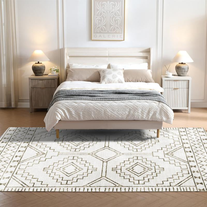 Vipfree 8X10Ft Polka Dot Bohemian Rug 35 Patterns Super Soft Non-Slip Foldable Washable for Living Room Entryway Bedroom Kitchen Corridor Kid & Pet Friendly Stain-Resistant Machine Washable Easy Fit under Furniture