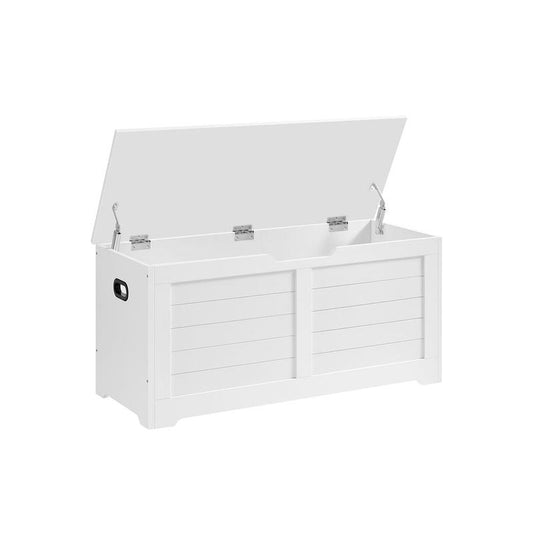 SONGMICS HOME Storage Chest, Storage Trunk with 2 Safety Hinges, Storage Bench, Shoe Bench, Farmhouse Style