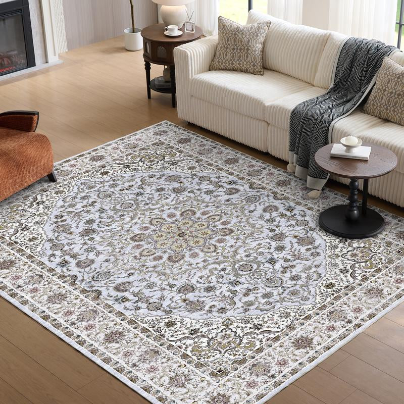 Vipfree 8X10Ft Polka Dot Bohemian Rug 35 Patterns Super Soft Non-Slip Foldable Washable for Living Room Entryway Bedroom Kitchen Corridor Kid & Pet Friendly Stain-Resistant Machine Washable Easy Fit under Furniture