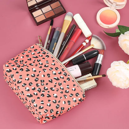 Small Cosmetic Pouch - Waterproof Leopard Makeup Bag for Purse - Multifunction Accessories Organizer