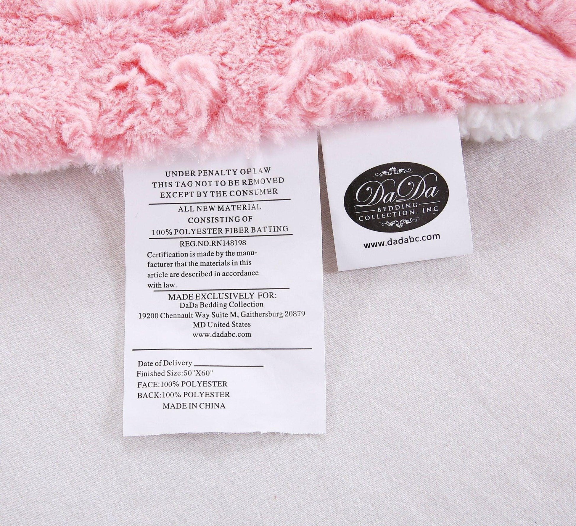 Luxury Blossom Pink Rose Buds Pink Sherpa Backside Faux Fur Throw Blanket (BL-171752)