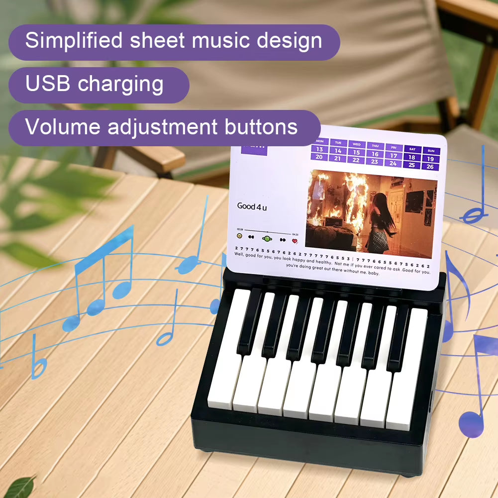 Singer Piano Calendar 2025 Piano Desk Calendar Desktop Peripheral Ornaments with 27 Music Calendar Cards 26 Songs Gift for Fans
