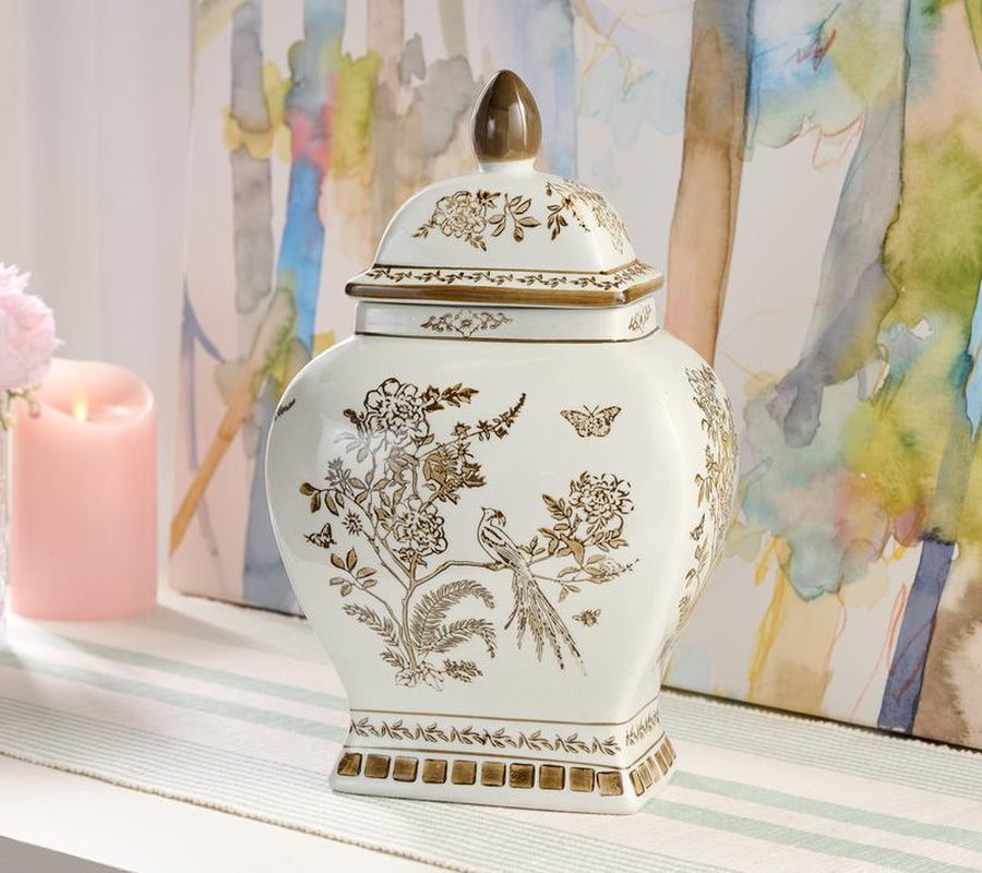Mrs. H by Dee Hilfiger 13" Porcelain Ginger Jar