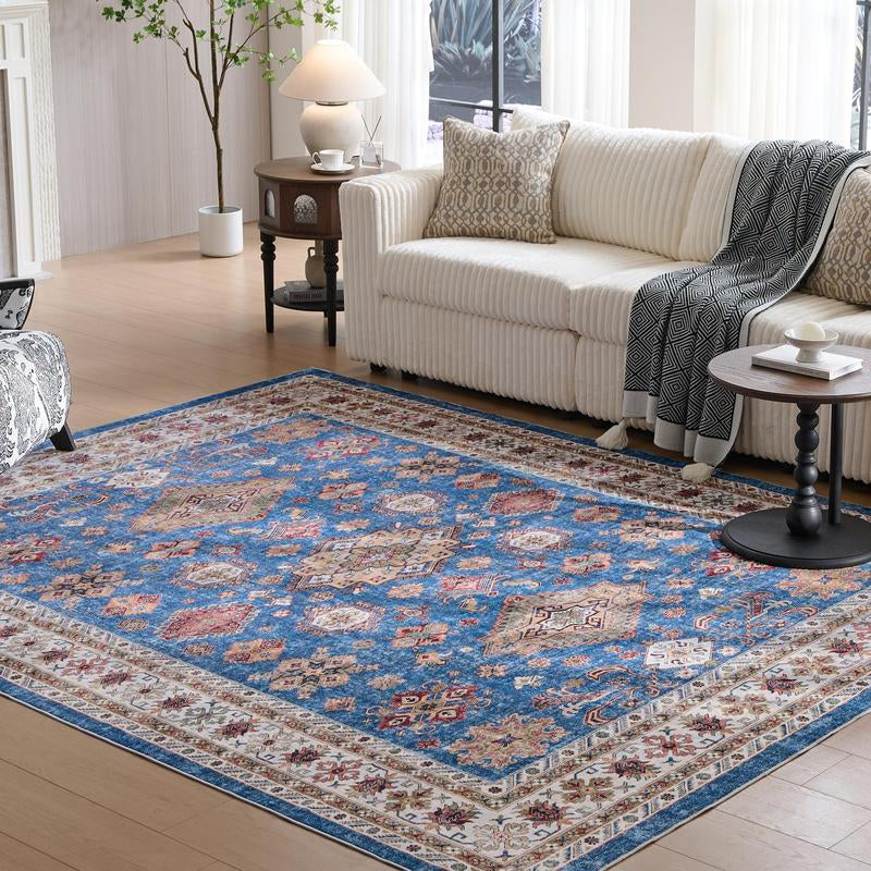 Vipfree 8X10Ft Polka Dot Bohemian Rug 35 Patterns Super Soft Non-Slip Foldable Washable for Living Room Entryway Bedroom Kitchen Corridor Kid & Pet Friendly Stain-Resistant Machine Washable Easy Fit under Furniture
