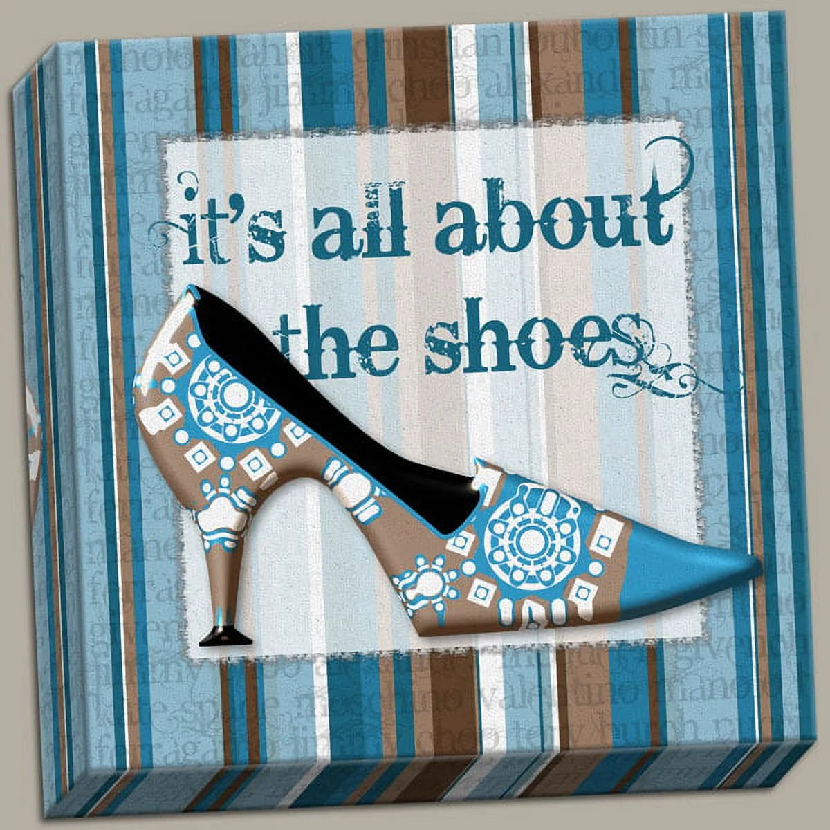 Canvas Girly Shoe I Trendy Sophisticated Shopping Popular Fashion Cute Cool Modern Art Retro 12X12
