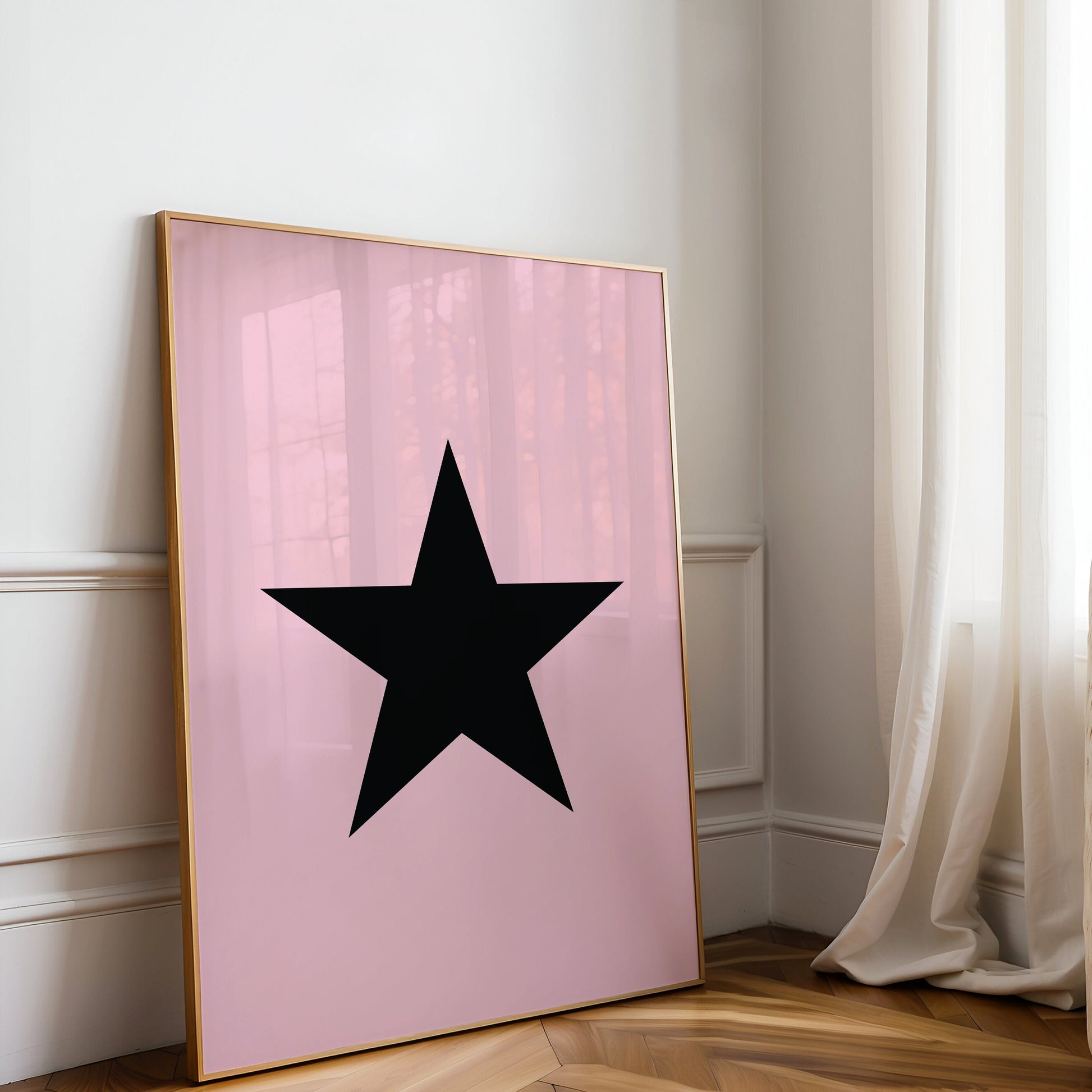 8 Ball Leopard Print, Retro Star Girl Poster, Trendy Lucky Girl Wall Art, Funky Y2K Aesthetic Apartment Decor, Pink Girly Bedroom Artwork